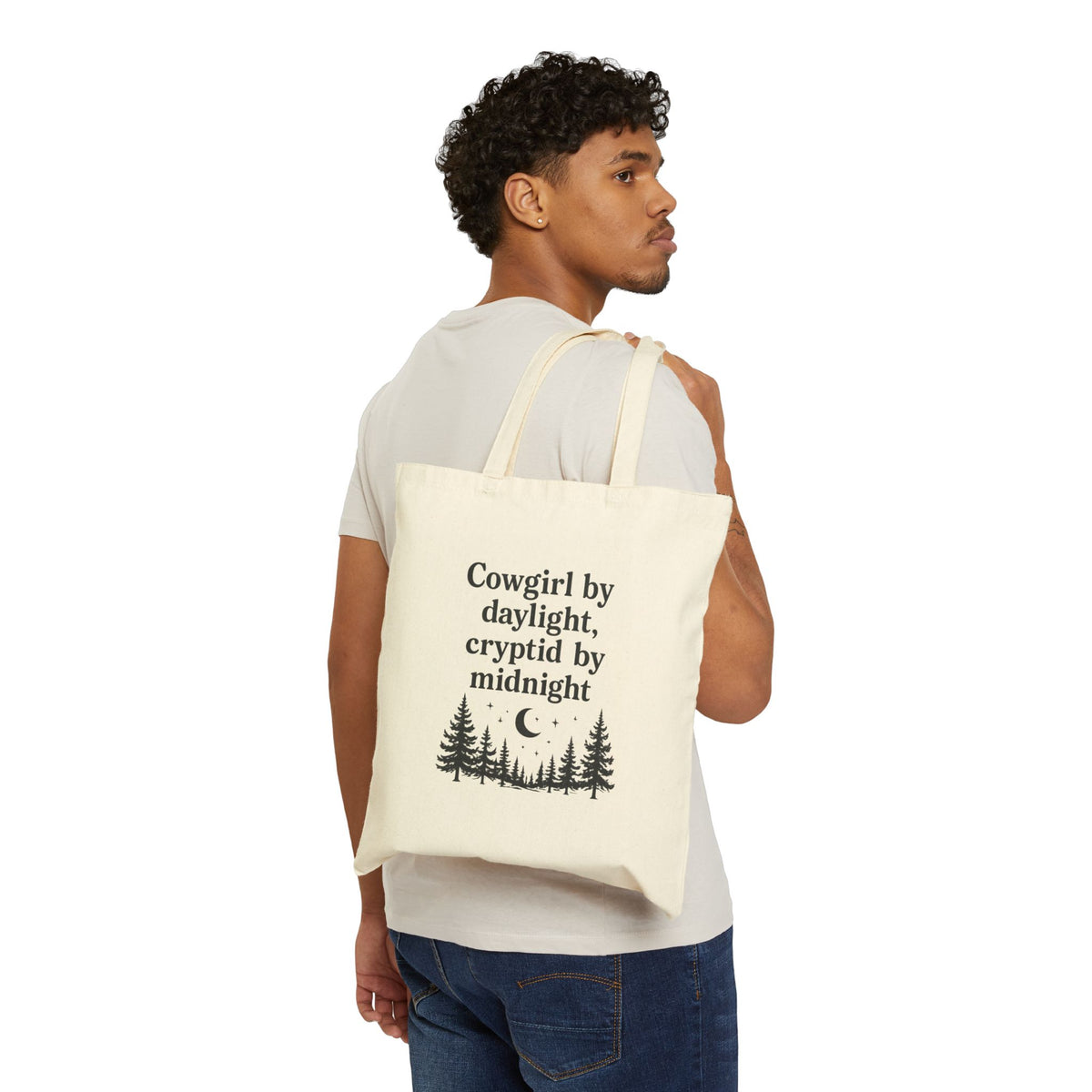 Tote Bag — "Cowgirl by daylight, cryptid by midnight"