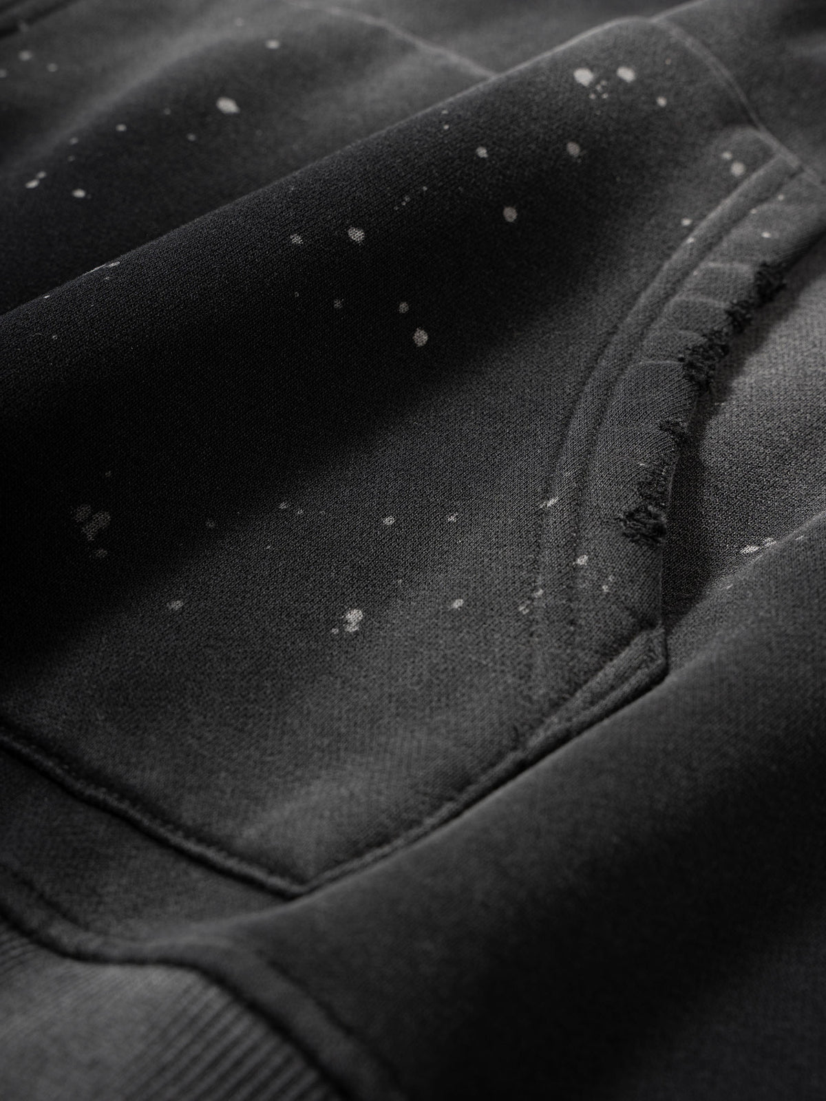 Vintage Washed Frayed Fleece Hoodie