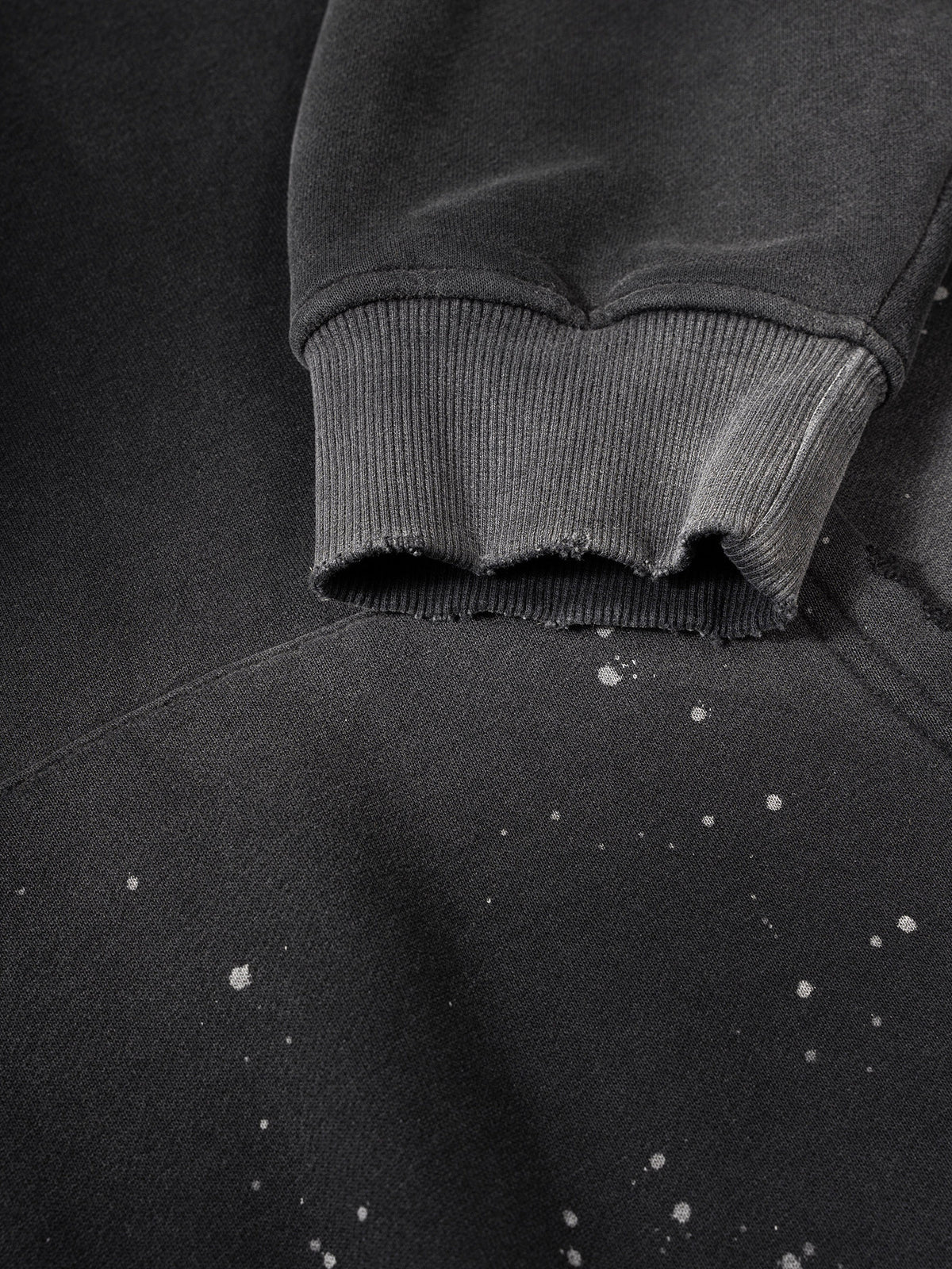 Vintage Washed Frayed Fleece Hoodie