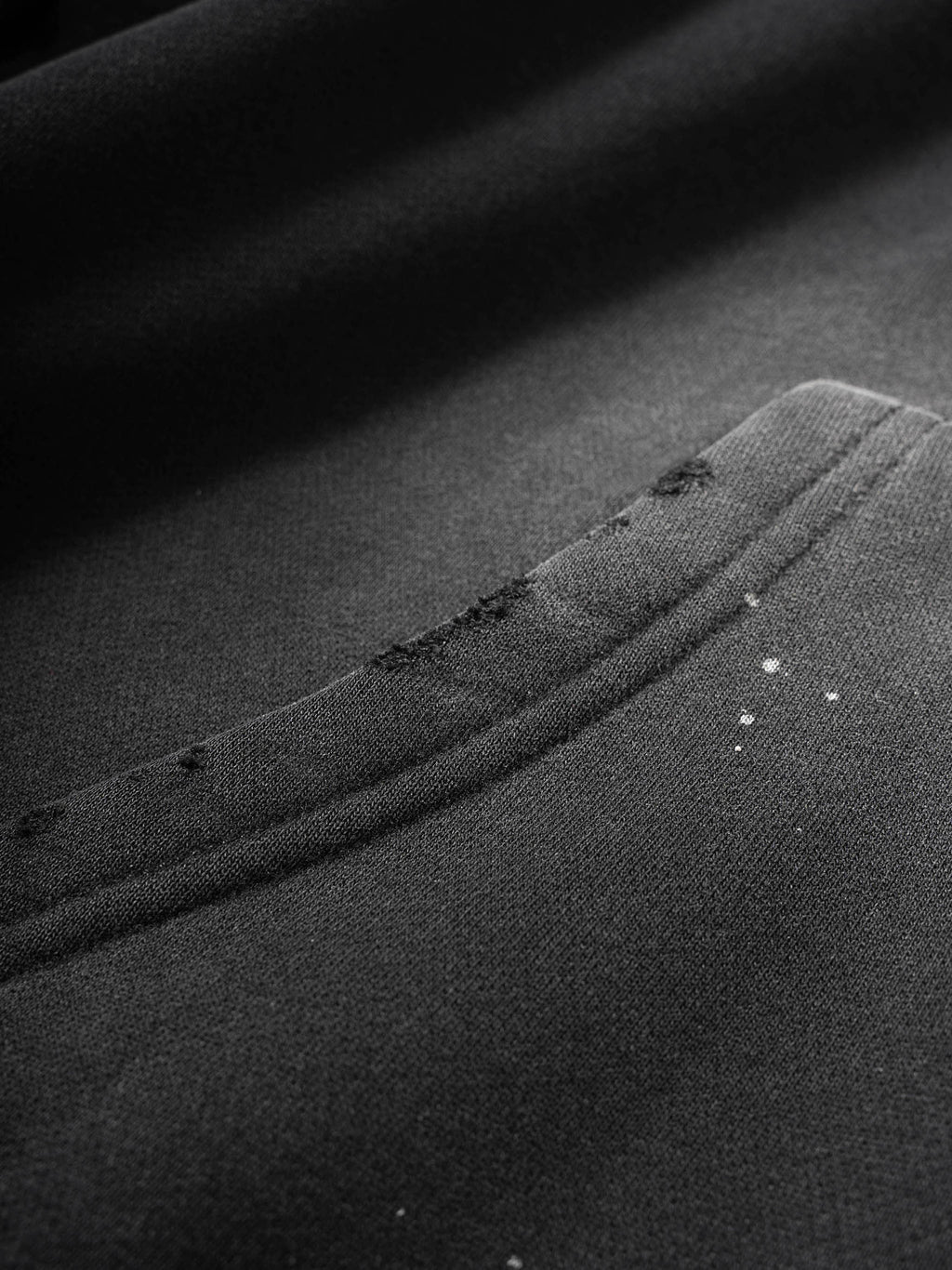 Vintage Washed Frayed Fleece Hoodie