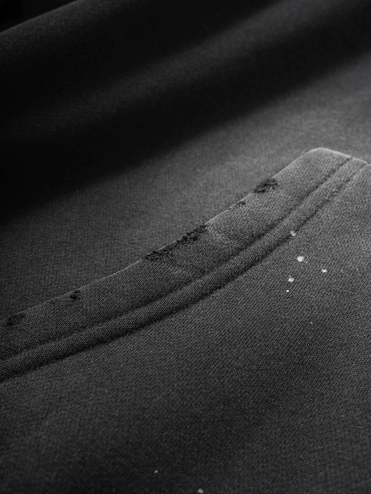 Vintage Washed Frayed Fleece Hoodie